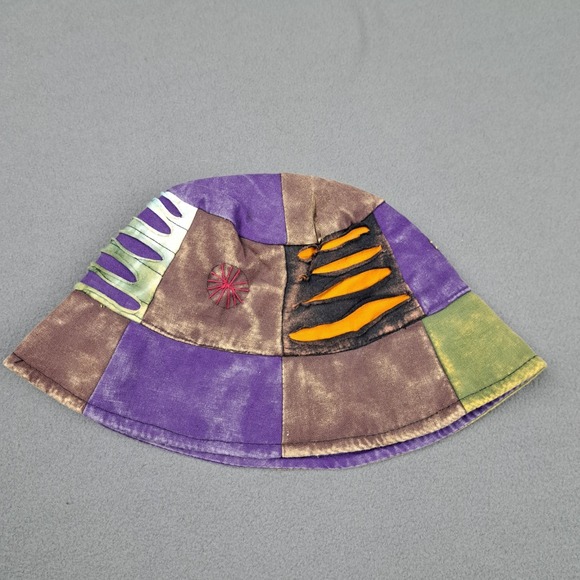 Patchwork Hippie Bucket Hat Boho Multicolor Nepal Cotton Cap Womens One Size - Picture 3 of 10